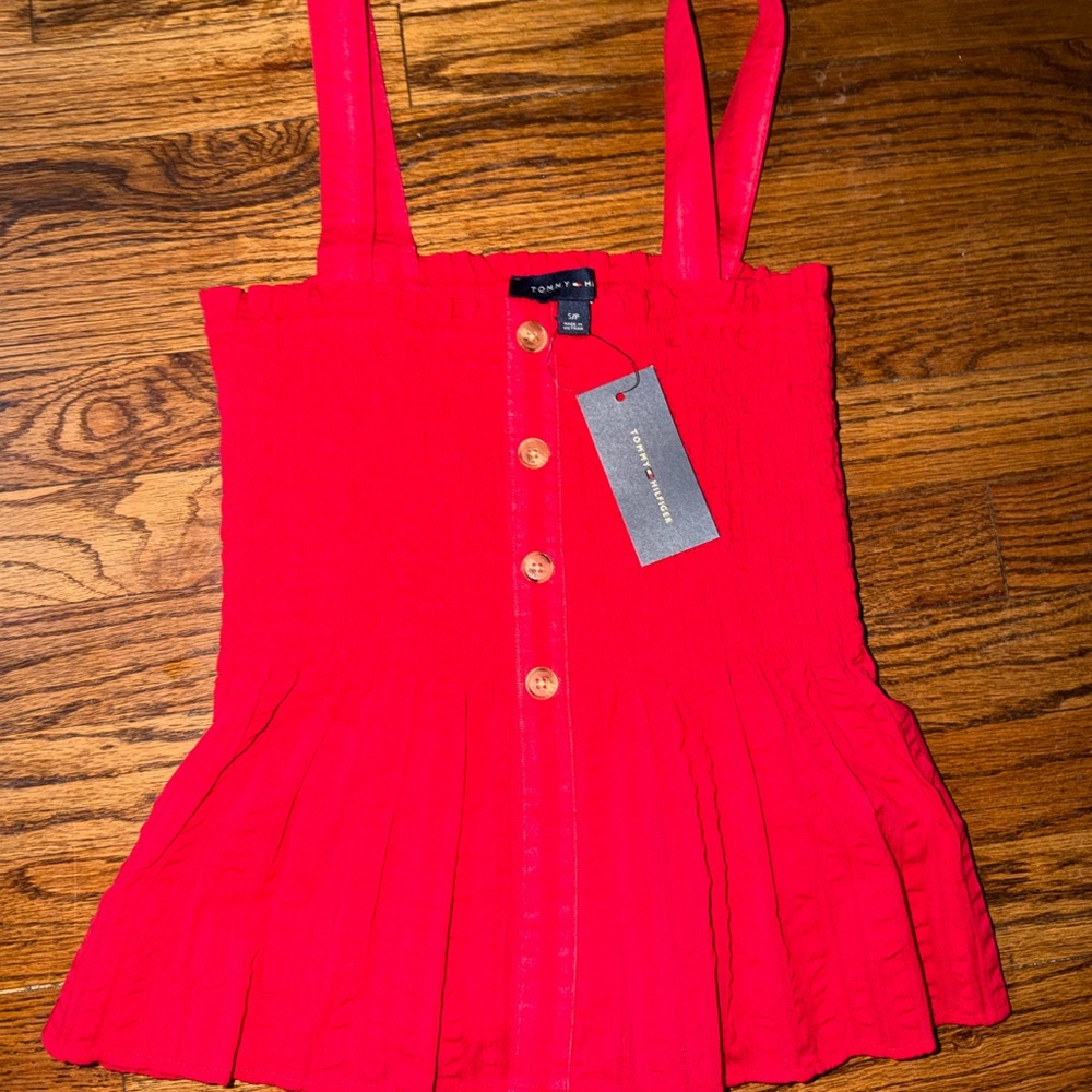 Tommy Hilfiger Red Sleeveless Blouse